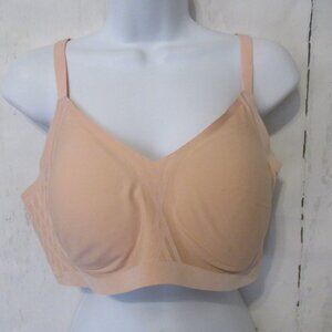 Honeylove Bra 1X Silouette Blush Pink Wireless Wire Free Bralette Plus Size